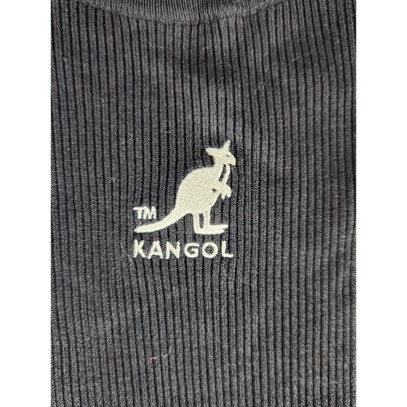 Kangol x HM Y2K Ribbed Knit Bodycon Black Long Sleeve Midi Dress Women’s Size S - Picture 6 of 13